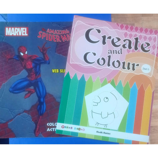 create and colour + The amazing spider man Colouring & Activity fun