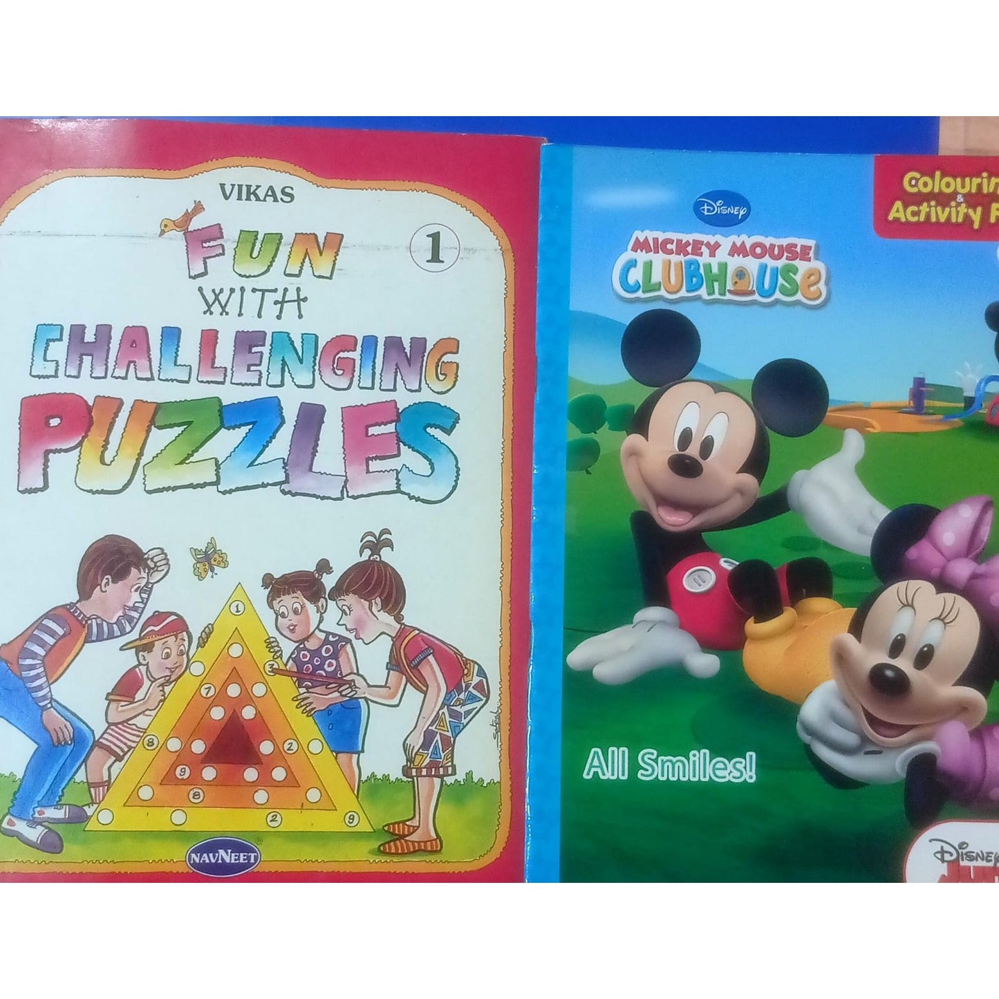 Fun Challenging Puzzles pub by Navneet + Mickey Mouse Clubhouse pub by Disney